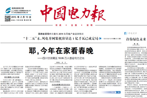 《中国电力报》头版头条:耶,今年在家看春晚