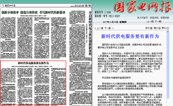 《国家电网报》:新时代供电服务要有新作为