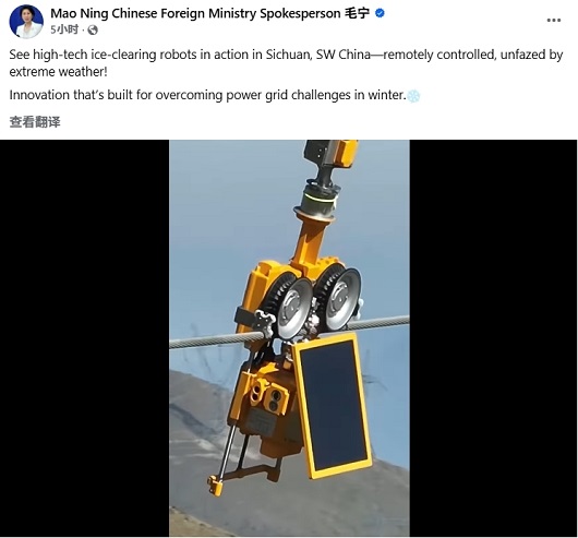 外交部发言人点赞国家电网