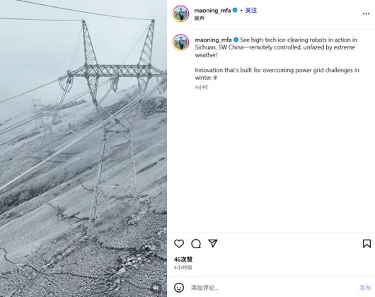 外交部发言人点赞国家电网